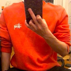 Stussy Men’s Sweatshirt Orange/Red color